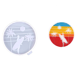 Белый Силиконовые формы для плоских круглых чашек, формы для литья смолы, для уф-смолы, изготовление изделий из эпоксидной смолы, белые, 125x10 мм