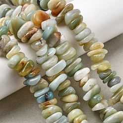 Flower Amazonite Натуральный цветок амазонитовые бусины пряди, самородки, 8~17.5x7~14x2~5 мм, отверстие : 0.8 мм, 15.55~15.94'' (39.5~40.5 см)