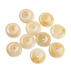 Топаз Нефрит Китайские подвески с защитной пряжкой из натурального топаза и нефрита, 15~16x3~4 мм, отверстие : 3 мм