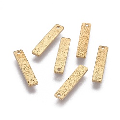 Raw(Unplated) Brass Pendants, Rectangle, Raw(Unplated), 15x3x0.7mm, Hole: 1mm