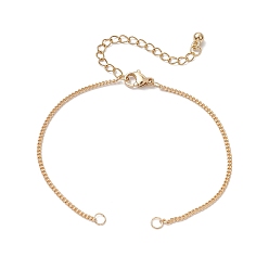 Золотой Изготовление браслетов из латуни, золотые, 6-3/4 дюйм (17 см), отверстие : 3 мм