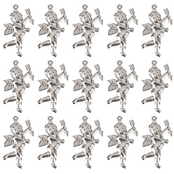 Нержавеющая Сталь Цвет 316 хирургические подвески из нержавеющей стали, ангел, цвет нержавеющей стали, 29x18x5 мм, отверстия: 1 мм; 50 шт / коробка