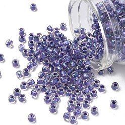 (265) Inside Color AB Crystal/Metallic Purple Lined Тохо 6/0 круглые бусины, японский бисер, (265) внутри цвет ab кристалл / пурпурный металлик на подкладке, 4 мм, отверстие : 1.5 мм, Около 840 шт / 50 г