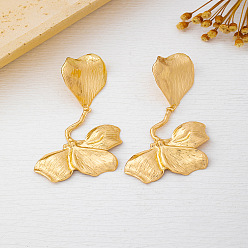 Leaf Alloy Stud Earrings for Women, Leaf, 70mm