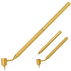 Золотой Алюминиевая наклонная тонкая ручка для рисования, золотые, 202x25x12 мм, отверстие : 0.7 мм
