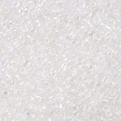 Clear 12/0 Round Glass Seed Beads, Transparent Colours Rainbow, Round Hole, Clear, 12/0, 2mm, Hole: 1mm, about 3333pcs/50g, 50g/bag, 18bags/2pounds
