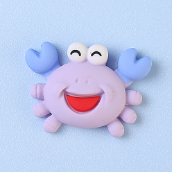Crab Ocean Opaque Resin Cabochons, Beach Theme Cabochon, Crab Pattern, 20x27x7mm