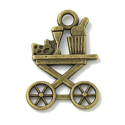 Античная Бронза Сплавочные подвески тибетского стиля, без свинца и без кадмия, малолитражный автомобиль, античная бронза, 21x14.5x1.7 мм, отверстие : 2.1 мм, Около 934 шт / 1000 г