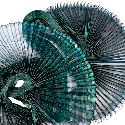 Зеленый Полиэфирная плиссированная ткань, аксессуары для одежды для свадебного платья, зелёные, 1490~1530x80~2000x17.5 мм