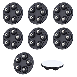 Negro 4unidades de ruedas giratorias universales de aleación de aluminio, con base de plástico, mini ruedas giratorias, para accesorios de muebles, negro, 63.5x15 mm