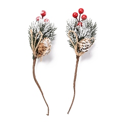 Green Plastic Artificial Winter Christmas Simulation Pine Picks Decor, for Christmas Garland Holiday Wreath Ornaments, Green, 220mm