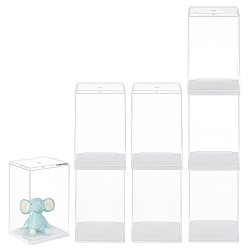 Прозрачный 8Витрины для пластиковых фигурок из PS, прямоугольные, прозрачные, 6.4x5.5x10.2 см