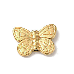 Золотой Ионное покрытие (ip) 304 шарики из нержавеющей стали, бабочка, золотые, 12x17x3.5 мм, отверстие : 1.6 мм