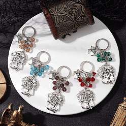 Античный Серебристый & Платиновый Брелки для ключей из гальванического стекла в тибетском стиле на Хэллоуин, с железными разрезными брелоками, ведьма, старинное серебро и платина, 91 мм