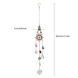 Солнце Стеклянные ловцы солнца, Солнечные металлические подвесные украшения для дома, подвесной декор, солнце, 360 мм