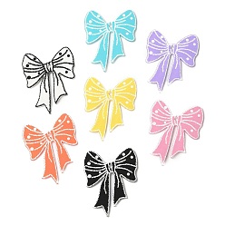 (52) Непрозрачная лаванда Большие прозрачные акриловые подвески с печатью, бантом прелести, разноцветные, 53x42x2 мм, отверстие : 3 мм