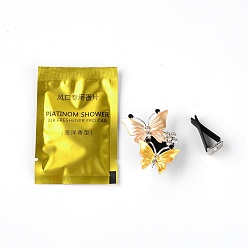 Античный Белый Украшения вентиляционного отверстия автомобиля сплава горный хрусталь, симпатичная автомобильная отделка салона, с ароматическими ватными дисками и зажимами, двухцветная бабочка, старинный белый, 50x44x15 мм