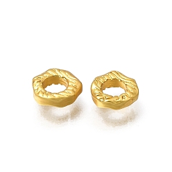 Golden Brass Beads, Irregular Flat Round, Rack Plating, Long-Lasting Plated, Golden, 7x7.5x2mm, Hole: 3.5mm