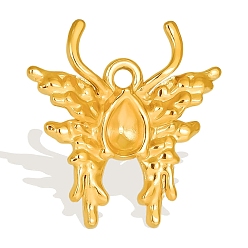 Золотой 304 Настройки кабошон из нержавеющей стали кулон, бабочка, золотые, лоток : 3x5 мм, 24x22 мм