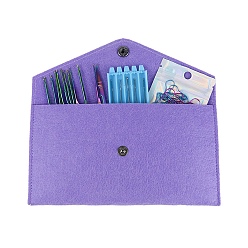 Rainbow Color DIY Knitting Tool Sets, including Stainless Steel Crochet Hooks, Safety Pins, Needles, Scissors, Storage Bag, Rainbow Color, 10.5x19cm