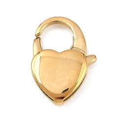 Золотой 316 нержавеющая сталь застежка когтя омара, сердце, золотые, 16x12x2.5 мм, отверстие : 6x2 мм