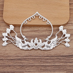 Серебро Поиск волос из сплава феникса, ювелирные аксессуары своими руками, параметры круглых бусин, серебряные, 100x59 мм, подходит для бусин 2 мм и 5 мм.