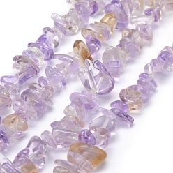 Ametrine Natural Ametrine Beads Strands, Grade B, Chip, 5~8mm, Hole: 1mm, about 80~81cm