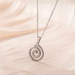 Нержавеющая Сталь Цвет Vortex 304 спиральные подвески из нержавеющей стали для женщин, цвет нержавеющей стали, 15.75 дюйм (40 см)