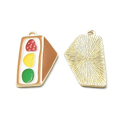 Food Подвески из цинкового сплава, с эмалью, золотые, сэндвич, 18x30.5x1.5 мм, отверстие : 2.5 мм