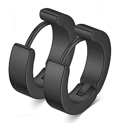 Ring Крюк из нержавеющей стали серьги, чёрные, кольцо, 9x4 мм