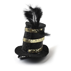 Hat Новогодняя вечеринка железная заколка для волос, сетка, аксессуары для волос из ткани «лук» и «питомец», шляпа, 110x60 мм