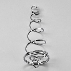 Нержавеющая Сталь Цвет Фитинги из стальной пружины, для изготовления колокольчиков, цвет нержавеющей стали, 115x41 мм, отверстие : 11 мм