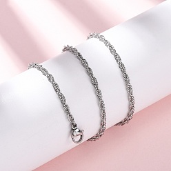 Нержавеющая Сталь Цвет 2.5мм 304 ожерелья из цепей из нержавеющей стали, не тускнеет, цвет нержавеющей стали, 17.05 дюйм (43.3 см)