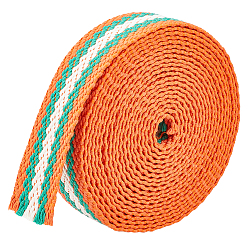 Оранжевый 5 ярдов поликоттоновой полосатой ленты, для аксессуаров для одежды, оранжевые, 37.5~38 мм