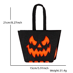 Черный Хэллоуин тема тыква фетр ткань конфеты сумки-тоут, чёрные, 15x21 см
