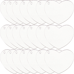 Прозрачный 30шт. прозрачные акриловые диски большие подвески, сердце, прозрачные, 50x2 мм