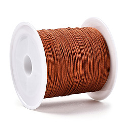 Сиена Нейлоновый шнур с китайским узлом, нейлоновый шнур для изготовления украшений, цвет охры, 0.4 мм, около 28~30 м / рулон