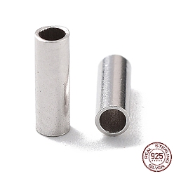 Платина Родиевое покрытие 925 бусины-проставки из стерлингового серебра, колонка, платина, 6x2 мм, отверстие : 1.5 мм, около 146шт(10г)/мешок