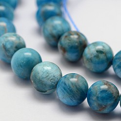 Apatite Natural Apatite Beads Strands, Round, 8mm, Hole: 1mm, about 48~50pcs/strand, 15.7 inch