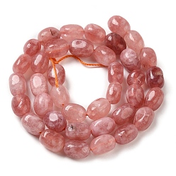 Salmon Natural Malaysia Jade Beads Strands, Faceted, Oval, Dyed and Heated, Salmon, 8.5~11.5x7~8x6.5~8mm, Hole: 1.5mm, about 37~38pcs/strand, 14.76''~15.55''(37.5~39.5cm)