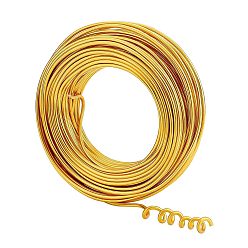 Золотистый Круглый анодированный алюминиевый провод, гибкая металлическая проволока, для изготовления ювелирных изделий, золотые, 9 датчик, 3.0 мм, 25 м / 500 г (82 футов / 500 г), 500 г / коробка