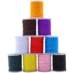 (52) Непрозрачная лаванда 10 рулоны эластичного шнура, круглые, разноцветные, 1 мм, около 5.46 ярдов (5 м) / рулон, 10 рулон / мешок
