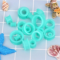 Средний Бирюзовый 10 пары силиконовых ушных вкладышей, колонка, ушные тоннели, средне бирюзовый, 6~25 мм