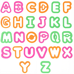 Letter A~Z 52шт. 26 стили пластиковые глиняные формы, резцы глины, Письмо ~ Z, 48~51.5x36.5~50x10.5 мм, 2 шт / стиль