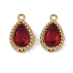 (123L) Белый крем непрозрачный блеск Ионное покрытие (ip) 304 подвески из нержавеющей стали с микропаве из кубического циркония, реальный 18 k позолоченный, очарование слезы, огнеупорный кирпич, 10.5x6.5x3 мм, отверстие : 0.9 мм