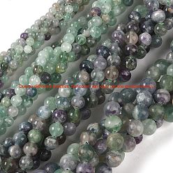 Fluorite Natural Fluorite Beads Strands, Round, Grade AB, 6mm, Hole: 1mm, about 61~67pcs/strand, 15.16''(38.5cm)