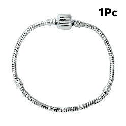 Платина 1браслеты из латуни в европейском стиле для изготовления ювелирных изделий, 180x3 мм, платина, 180x3 мм