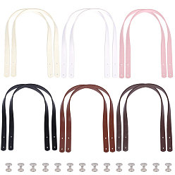 (52) Непрозрачная лаванда 12 шт. 6 цвета ПУ искусственная кожа заклепочные ремни для сумок, с железными винтами и гайками, платина, разноцветные, 600x18x3 мм, 2 шт / цвет