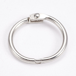 Platinum Iron Loose Leaf Book Binder Hinged Rings, Platinum, 25x2~2.5mm, Inner Diameter: 20mm