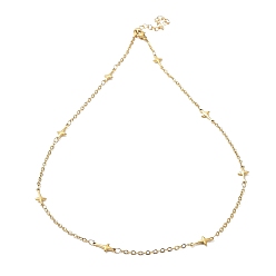 Золотой Ионное покрытие (IP) 304 ожерелье из поперечной цепи из нержавеющей стали, золотые, 17.52 дюйм (44.5 см)